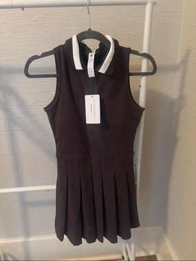 NWT Gold Hinge Brown Polo Tennis Dress with White Collar